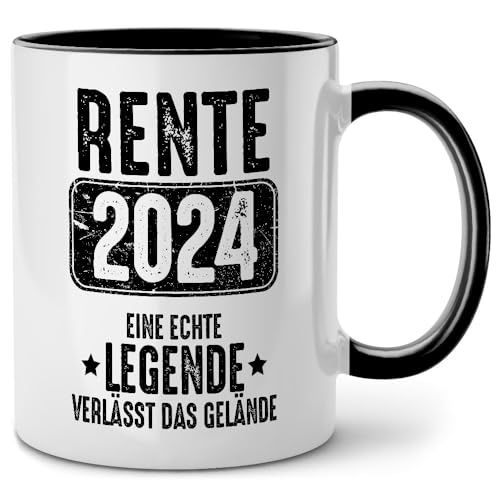 Seness Rente 2024 Eine echte Legende verlässt das Gelände Tasse mit Spruch lustig, Ruhestand Geschenk für Anfänger Mann Frau Rentner Rentnerin, Abschiedsgeschenk Kollegen, Renteneintritt Kaffeetasse von Seness