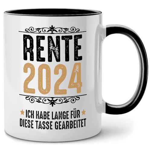 Seness Rente 2024 Ich habe lange für diese Tasse gearbeitet, Tasse mit Spruch, Ruhestand Geschenk für Anfänger Mann Frau, Rentner Rentnerin, Renteneintritt, Abschiedsgeschenk Kollegen, Kaffeetasse von Seness