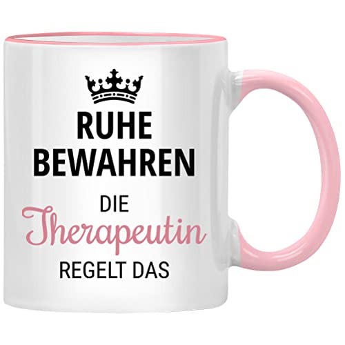 Ruhe bewahren die Therapeutin regelt das Tasse, Therapeut Geschenk Psychologe Psychiater, Physiotherapie Physiotherapeut Physio Ergotherapeut Abschied von Seness