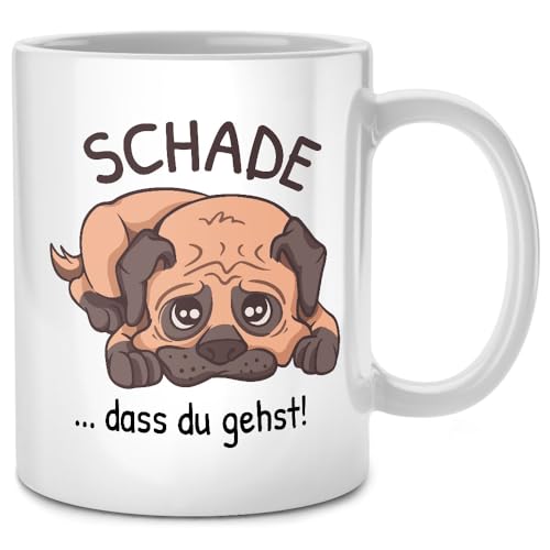 Seness Schade dass du gehst Tasse mit Spruch lustig Hund, Abschiedsgeschenk Kollegen Jobwechsel, Lieblingskollegin, Abschied beste Kollegin Geschenk, Rente Team Büro Arbeit, Kaffeetasse witzig von Seness