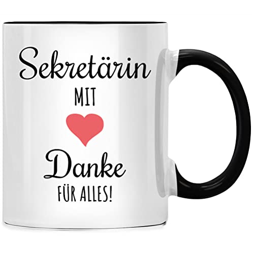 Sekretärin mit Herz Danke für Alles Tasse Lieblingskollegin, Beste Kollegin Geschenk Dankeschön Abschied Spruch, Abschiedsgeschenk Kollegen Jobwechsel von Seness