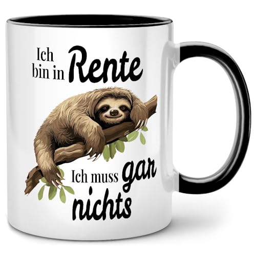 Seness Ich bin in Rente ich muss gar nichts nix Tasse mit Spruch, Ruhestand Geschenk für Anfänger, Rentner Geschenk Mann Frau, Rente Geschenke, Rente 2024, Renteneintritt, Abschiedsgeschenk Kollegen von Seness