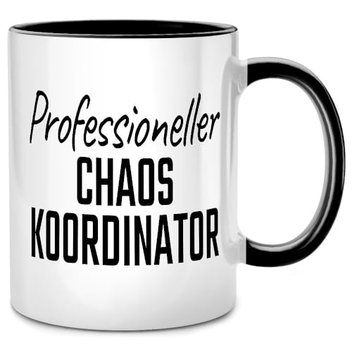 Seness Professioneller Chaos Koordinator, lustige Tasse, bester Chef Geschenke, Chefin Geschenk, Boss, Abschiedsgeschenk Kollegen, Büro Gadgets, Papa Vater (Schwarz) von Seness