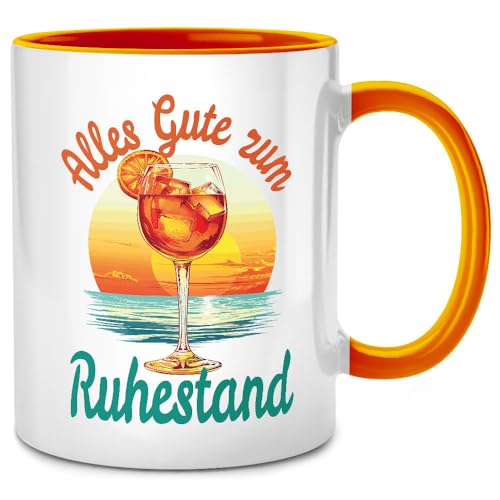 Seness Rente 2024 Alles Gute zum Ruhestand, Aperol Tasse mit Spruch, lustiges Rentner Geschenk für Mann Frau, Rentnerin Geschenkideen, Abschiedsgeschenk Kollegen Renteneintritt Einsteiger (Orange) von Seness