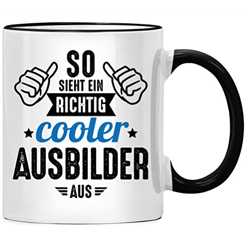 So sieht ein richtig cooler Ausbilder aus Tasse, Bester Ausbilder Geschenk Abschied, Ausbilderin mit Herz, Danke Geschenke, Abschiedsgeschenk Kollegen von Seness