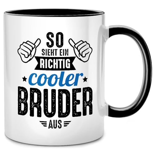 So sieht ein richtig cooler Bruder aus Tasse, Geschenk für den kleiner großer Bruder Geschenkideen, Geschenke zum Geburtstag, Bruderherz Geschwister von Seness