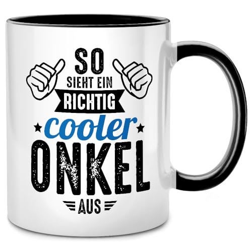 Seness So sieht ein richtig cooler Onkel aus Tasse mit Spruch, Geschenk für bester Onkel der Welt von Nichte Neffe, Geschenke zum Geburtstag, Geburtstagsgeschenk Geschenkideen Männer, Kaffeebecher von Seness