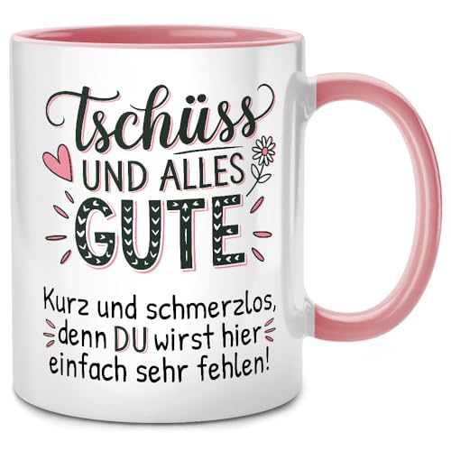 Seness Tschüss alles Gute wir werden dich vermissen Tasse Lieblingskollegin, Abschiedsgeschenk Kollegen Jobwechsel, Abschied beste Kollegin Geschenk, Rente Ruhestand, Kaffeetasse Team Büro Arbeit von Seness