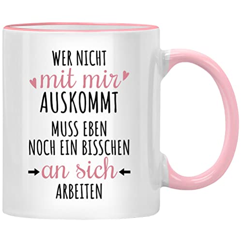 Wer nicht mit mir auskommt Tasse Beste Kollegin Geschenk Freundin Lieblingskollegin, Abschiedsgeschenk Kollegen Jobwechsel, Tassen mit Sprüchen lustig von Seness