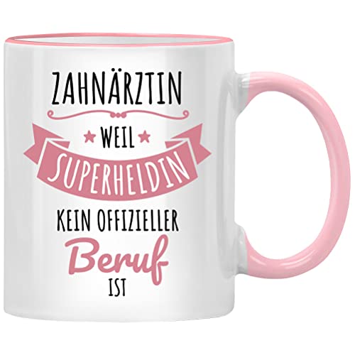 Zahnärztin weil Superheldin kein offizieller Beruf ist Tasse Zahnarzt Geschenke Geschenk für Kinder Zahnarztpraxis Zahnarzthelferin lustig Ärztin Arzt von Seness