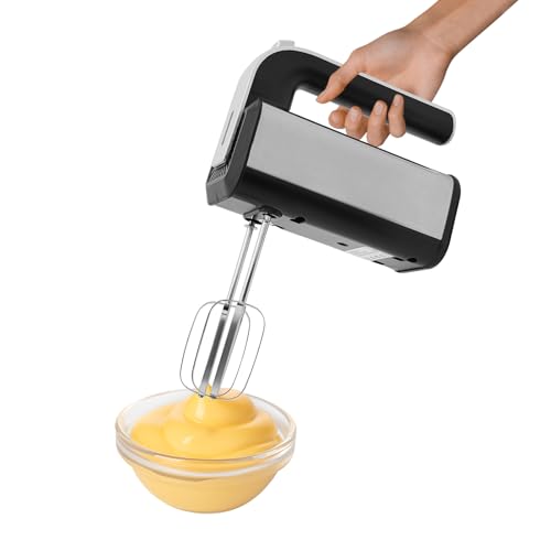 800W Handrührgerät Edelstahlkneter Handmixer elektrischer schneebesen 5 Geschwindigkeiten mit Exit-Taste Handmixer 2000RPM 2 Teighaken mixer elektrisch ergonomisches Gehäuse Thermosicherung von Sengfwin