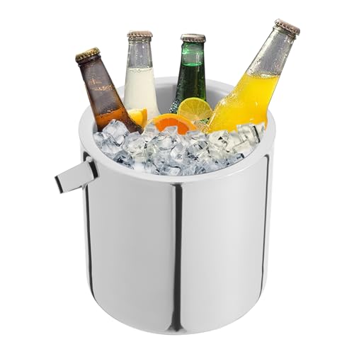 Eiswürfelbehälter Eiswürfel Eiseimer Eisbehälter Eiswürfel, Doppelt Isolierter Eiswürfelbehälter, Luftdichtem Deckel Sieb Und Eiszange, Bar Party Hause, 1.3L von Sengfwin