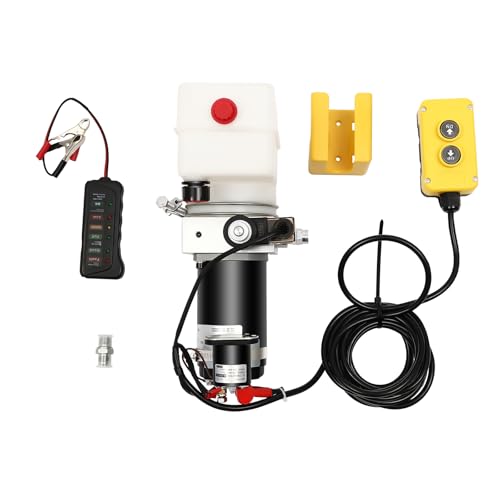 Hydraulikpumpe für Kippanhänger Hydraulikaggregat einfachwirkende Hydraulikpumpe für Kipper Hydraulikpumpen pumpen,Fernsteuerung, für Kipper Aufzüge, Gabelstapler, 12V, 1.5L, 800W von Sengfwin