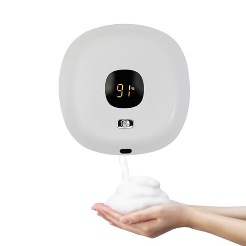 Seifenspender Automatisch 300ml Wandbefestigung Ohne Bohren Aufladbar Berührungsloser USB Wiederaufladbar Aufladung Sensor Automatischer Wandmontage spülmittelspender Küche Bad Hotel von Sengfwin