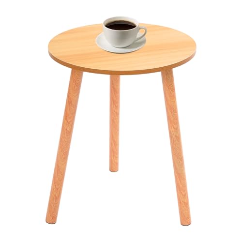 Sengfwin Couchtisch Rund Beistelltisch Rund Klein Nachttisch Kleiner Tisch Wohnzimmertisch Möbel Couchbar Tischplatten Kaffeetisch Satztisch, Platzsparende (D x H) 40 x 52 cm (Walnuss Farbe) von Sengfwin