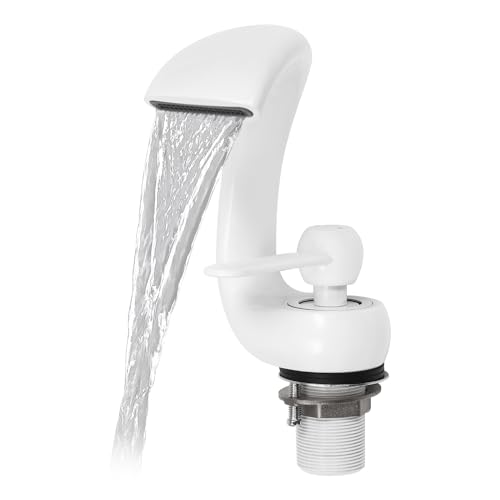 Wasserhahn Bad Armatur Badezimmer Waschtischarmatur Waschbecken Armaturen Waschtischarmaturen Wasserfallarmatur Wasserhahn Bad-Mischbatterie, für Haushalte, Einkaufszentren, Hotels (Weiß) von Sengfwin