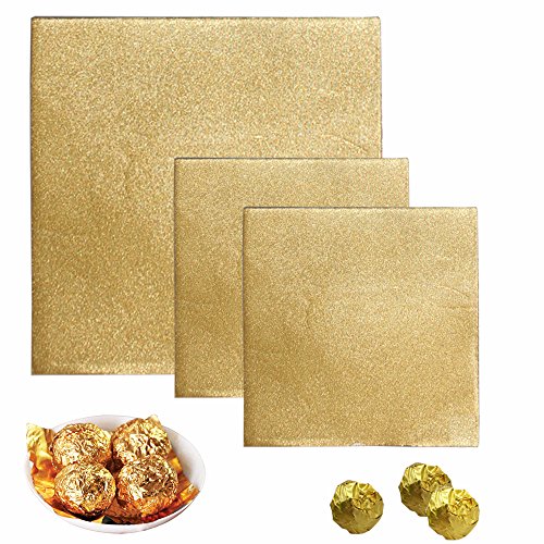 Senhai 300 Stück Aluminiumfolie, Bonbonpapier, 200 Stück 10,2 x 10,2 cm, 100 Stück 15,2 x 15,2 cm, für Verpackung – Gold Senhai 300 Stück Aluminiumfolie, Bonbonpapier, 200 Stück 10,2 x 10,2 cm, 100 Stück 15,2 x 15,2 cm, für Verpackung – Gold von Senhai