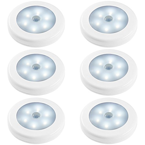 Bewegungs-Sensor-Nachtlichter, SENHAI 6 Satz Bewegung aktivierte batteriebetriebene LED Nightlight in der Schwärzung für Schlafzimmer Badezimmer-Toiletten-Küche-Flurwandschrank Treppen von Senhai