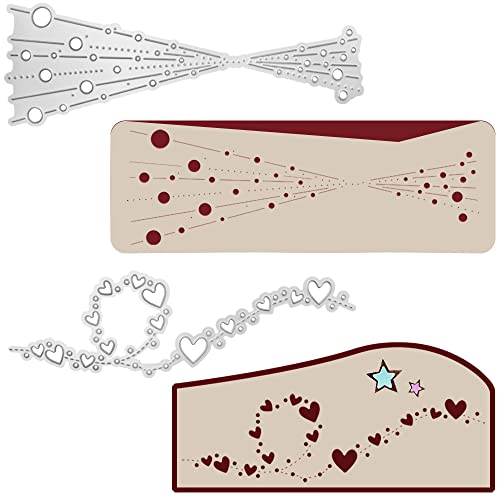 SENHAI Stanzformen für Kartenherstellung, Dekoration, Bubble Spotty Line Stanzformen & Herz Spitze Metall Stanzformen DIY Scrapbooking Album Prägekarten von Senhai