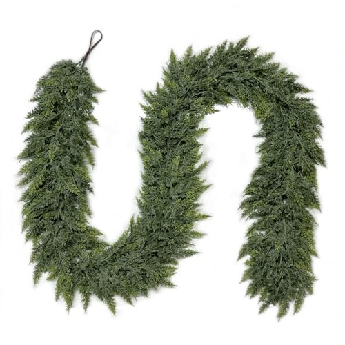 Künstliche Zederngirlande für Weihnachtsdekoration, realistische Wintergirlande für Kaminsims, Kamin, Tisch, Tür, Urlaub, Innen- und Außenbereich, 2,7 m Künstliche Zederngirlande für Weihnachtsdekoration, realistische Wintergirlande für Kaminsims, Kamin, Tisch, Tür, Urlaub, Innen- und Außenbereich, 2,7 m von Senjie