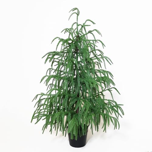 Künstlicher Norfolk-Kieferbaum, 61 cm, Tisch-Weihnachtsbaum-Dekoration, für drinnen und draußen, Heimdekoration von Senjie