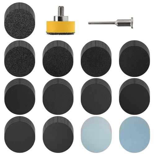 Senmai Tools 25mm Schleifpapier Klett Nasse Trockene 1 Zoll Schleifpads Körnung 80-3000/5000/10000, für Dremel Zubehör Aufsätze,Holz, Harz (260 Stück) von SenmaiTools