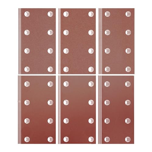 Senmai Tools Schleifpapier 93 x 185 mm Klett, Schleifblatt 8 Löcher, Schleifblätter Körnung 40 60 80 120 180 240, Schleifpapier für Schwingschleifer, für Schleifen von Hartholz, Metall (60 Stück) von SenmaiTools