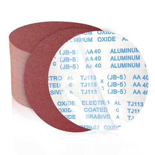 SenmaiTools 18 Stück Schleifpapier 250mm PSA Selbstklebende schleifscheiben Aluminiumoxid Kein Loch Schleifpads Set 3 x 40/80/120/180/240/320 Körnung für Holz Stein Metall und Farbe von SenmaiTools