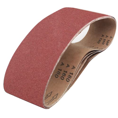 SenmaiTools Schleifbänder 100 x 915 mm,Schleifband Körnungen 180, für Bandschleifer Schleifmaschine, Zum Schleifen, Polieren Metall, Holz, Feilen, Schärfen und Entrosten(5 Stück) von SenmaiTools