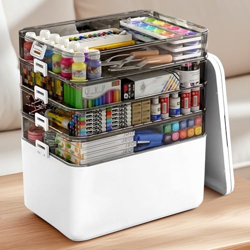 White 5-Layer Medication Box - Simple Flip-Top Design & Morning/Night Separate Trays - Durable ABS Plastic with Easy-Grip Handles - Essential Pill Organizer for Daily Medication von Senmeo