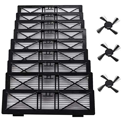 Senmubery 9X Hepa Filter 3X Seiten BüRste für Neato Botvac D3 D4 D5 D6 D7 D70 D75 D80 D85 Verbundene Botvac 75E 80 85 BüRsten Filter Teile von Senmubery