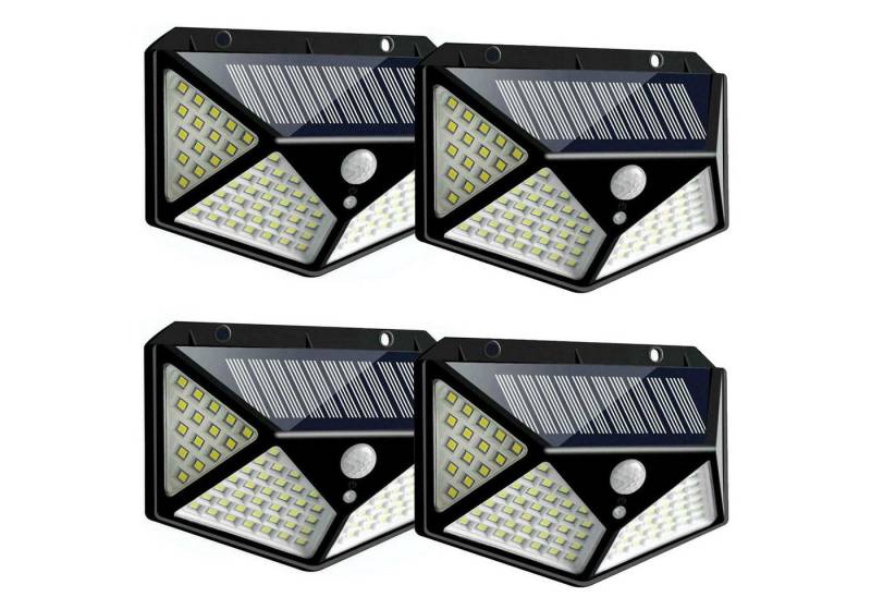 Senmudi LED Solarleuchte Solarleuchten für den Außenbereich,Solarlampen mit Bewegungsmelder, LED fest integriert, 100 LED Solar Aussenleuchte, 4 Stück Wasserdicht für Garage, Garten von Senmudi