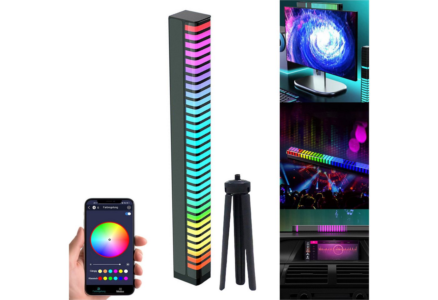 Senmudi LED Stripe Smart 3D LED Lightbar, RGB IC TV Hintergrundbeleuchtung mit Multi-Modi, Gaming Lampe funktioniert Smart Sync mit Musik und APP Control von Senmudi