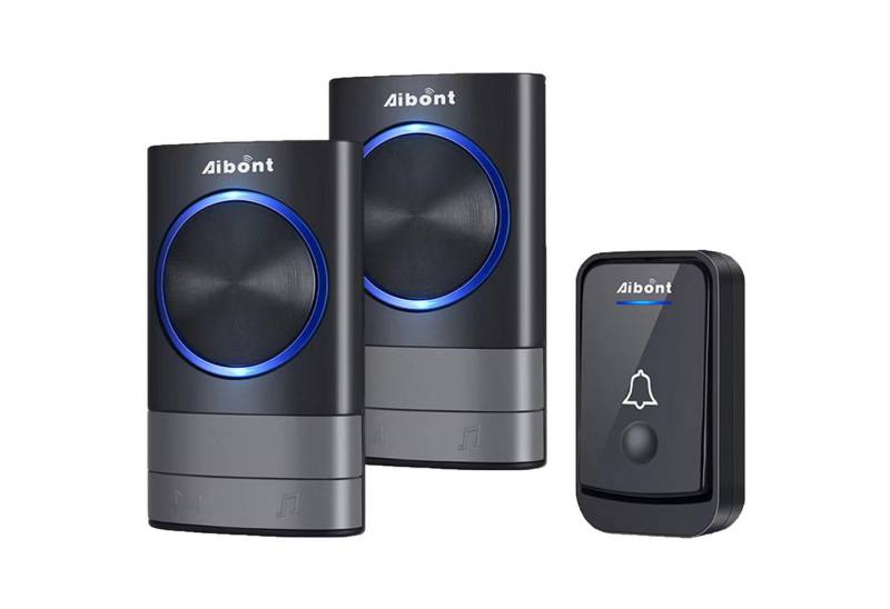 Senmudi Smart Home Türklingel Funkklingel, Kabellose Türklingel Funk Set 200m Reichweite (IP44 Aussen Wasserdicht Haustür Klingel, mit 2 Plug-In-Empfänger und 1 Sender, Personenerkennung, Wasserdicht,für Haus, Büro, Hotel, Villa, Wohnung) von Senmudi