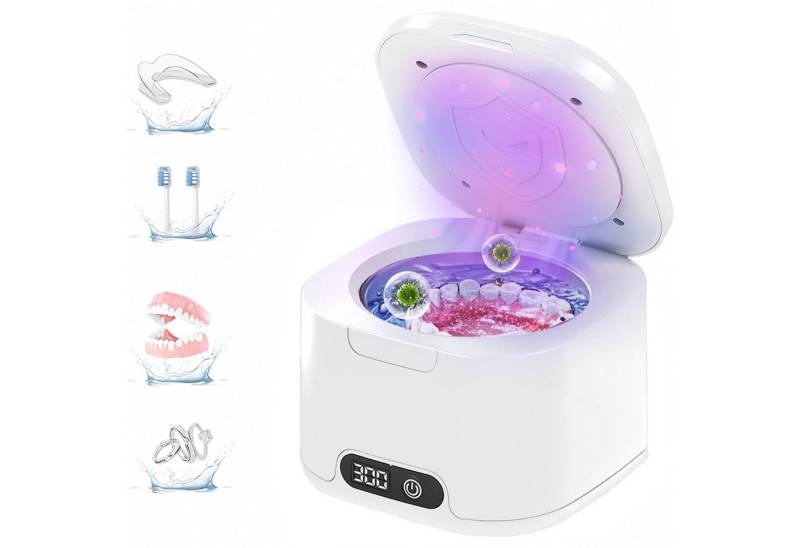 Senmudi Ultraschallreiniger Ultraschallreinigungsgerät 50000Hz mit 4 Modes, 340ML Ultraschallreiniger - Ultrasonic Cleaner für Zahnersatz,Retainer Senmudi Ultraschallreiniger Ultraschallreinigungsgerät 50000Hz mit 4 Modes, 340ML Ultraschallreiniger - Ultrasonic Cleaner für Zahnersatz,Retainer von Senmudi