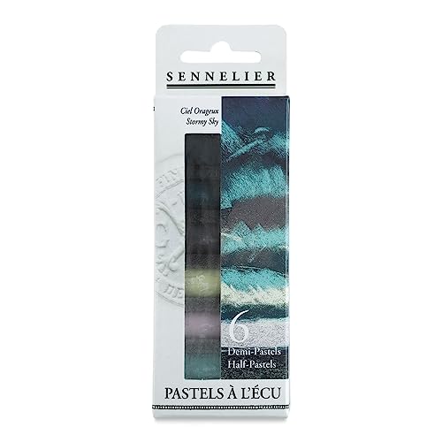 SENNELIER N132288.03 Extra-Soft Halb Pastell 6 Sticks Set, Pigment, Sturmhimmel, Set of 6 von Sennelier