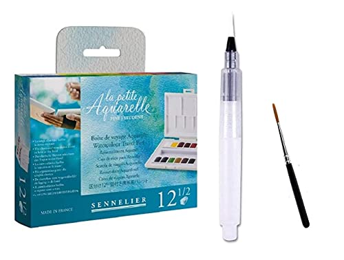 Sennelier Aquarellfarbe, Kunststoff, 12 Stück + 1 Pinsel und Pinsel mit Wasserreservoir Sennelier Aquarellfarbe, Kunststoff, 12 Stück + 1 Pinsel und Pinsel mit Wasserreservoir von Sennelier