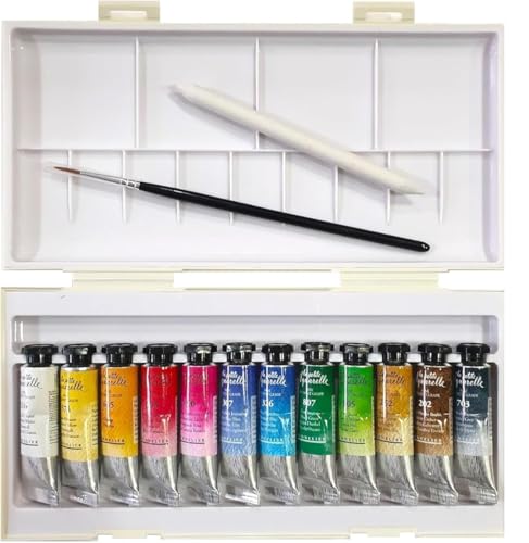 Sennelier Aquarellfarbe Set 12 x 10 ml Tubes Aquarell Malkasten, Sennelier Kunststoff Aquarellkasten, mit Brush und verschmieren,Made in France von Sennelier