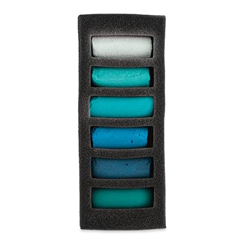 Sennelier N132288.02 Extra-Soft Halb Pastell 6 Sticks Set, Pigment, Smaragdmeer, Set of 6 von Sennelier