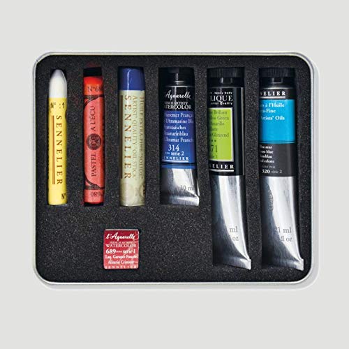 Sennelier Test-Pack Farbsortiment Mehrzweckfarben, 7 Stk. Verpackung in Dose von Sennelier