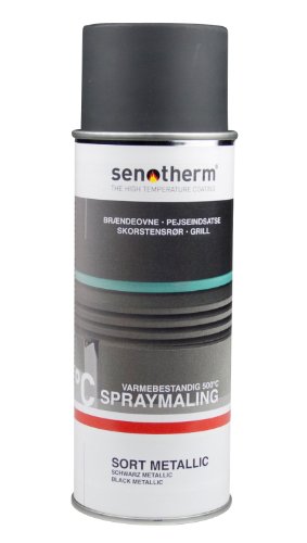 Senotherm Ofenfarbe 400ml Ofenspray schwarz metallic von Senotherm