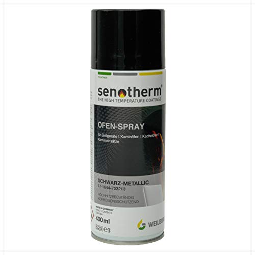 Weilburger Senotherm Ofen-Lack Sprüh-Dose 400ml schwarz-metallic 17-1644-703213 310-400ML Weilburger bis 500°C hitzebeständig Kaminofen Grill oder Ofenrohr von Senotherm