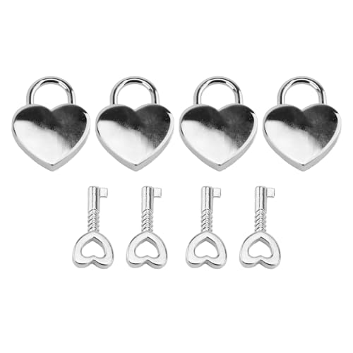 4 Set Heart Vorhängeschloss Metall Dekorative Liebesschloss mit Schlüssel für Tagebuchbuch Schmuckschachtel Handtasche 4 Set Heart Vorhängeschloss Metall Dekorative Liebesschloss mit Schlüssel für Tagebuchbuch Schmuckschachtel Handtasche von Senrusa