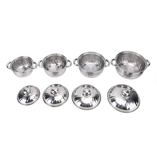 4pcs Stainless Steel Pots Set Stockpot with Lids Dual Handles Sauce Soup Pot for Kitchen Cooking von Senrusa