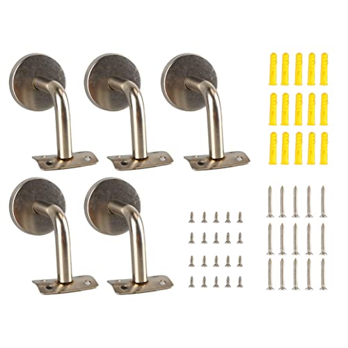 5Pcs Wall Handrail Bracket Practical Robust Wall Mounted Stainless Steel Handrail Bracket Set for Stair Armrest von Senrusa