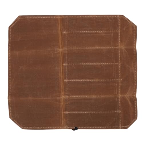 Besteck Rollhülle Wet Wach Wachse Leinwand tragbare 7 Slots Chefkoch Castlery Roll -Aufbewahrung für Camping -Picknickküche im Freien (Khaki) von Senrusa