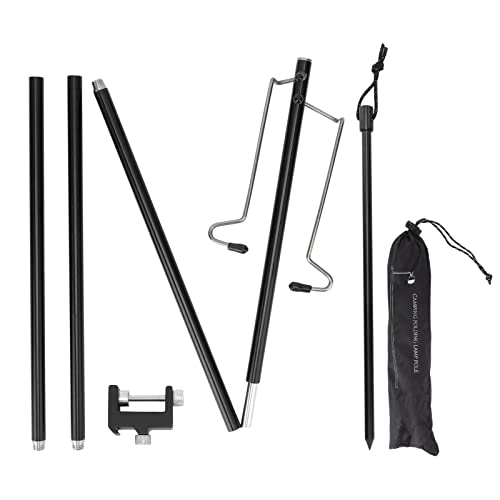 Camping -Laterne -Ständer tragbarer leichtes Camping -Aluminium -Leichtmetall -Lampen -Hangständer im Freien im Freien (Black) von Senrusa