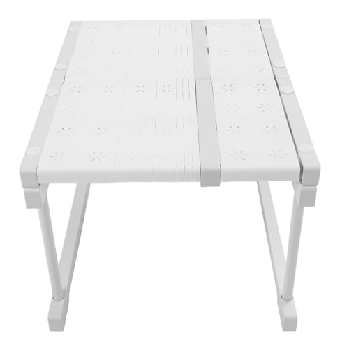 Expandable Cabinet Shelf Carbon Steel Stackable Closet Storage Shelving Rack Cabinet Organizer Riser for Kitchen Bathroom Cupboard Width 48cm (Length 27-38cm / 10.6-15in) von Senrusa