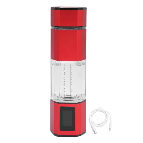 Hydrogen Water Pitcher 250ml 5000PPB 2 Modes Automatic Backwash Mode 5V Hydrogen Water Bottle for Travel (Red) von Senrusa