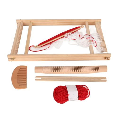 Kinder weben einfache Bedienung Hand Auge Koordination Haltbares Holz Weberei Kit mit Garn Ball für Kinder Anfänger Kinder weben einfache Bedienung Hand Auge Koordination Haltbares Holz Weberei Kit mit Garn Ball für Kinder Anfänger von Senrusa